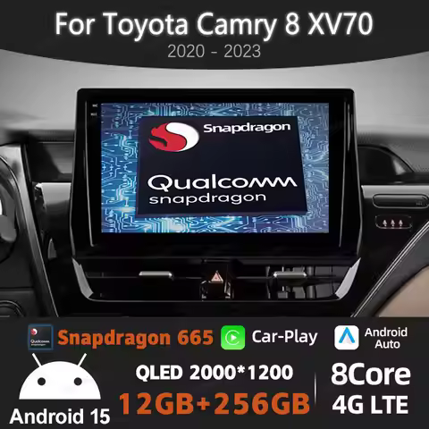 Android 15 Car Radio For Toyota Camry 8 XV70 2020 - 2023 Head Unit BT 4G LTE 5G WIFI 2DIN Qualcomm G