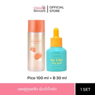 VIKKASKINCARE Pico Biotic x Mushroom Pollubloc Essence 100 ml + Vit-Active B3 niacinamide Zinc PCA  