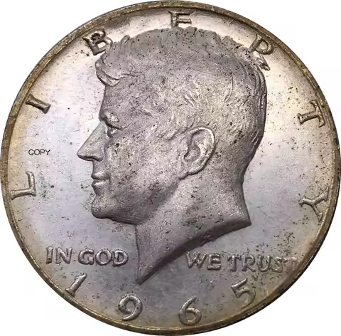 United States 1965 Coin America Liberty 1/2 Kennedy Half Dollar USA Metal China Casting Cupronickel 