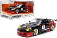 Jada Toys Hyper-Spec 1:24 Porsche 911 GT3 RS(996) Die-cast Car – Opening Doors, Hood, Trunk, Rubber 