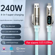 1.8M 240W Digital Display  4-in-1 Silicone Fast Charging Cable for  xiaomi 15T 15TPro  2-to-2 4-in-1
