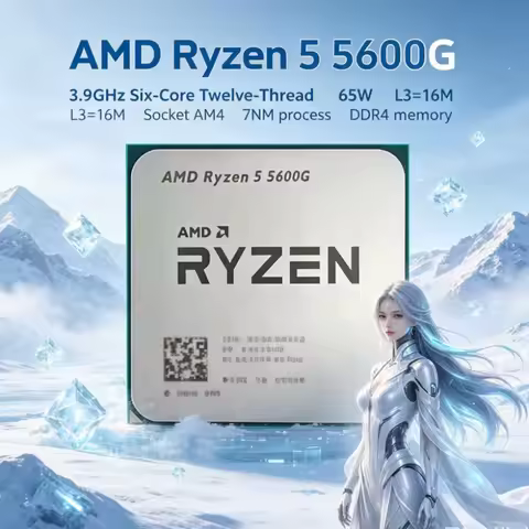 AMD Ryzen 5 5600G Mini PC Build CPU 3.9GHz 6-Core 12-Thread 65W 16M L3 Socket AM4 Processor
