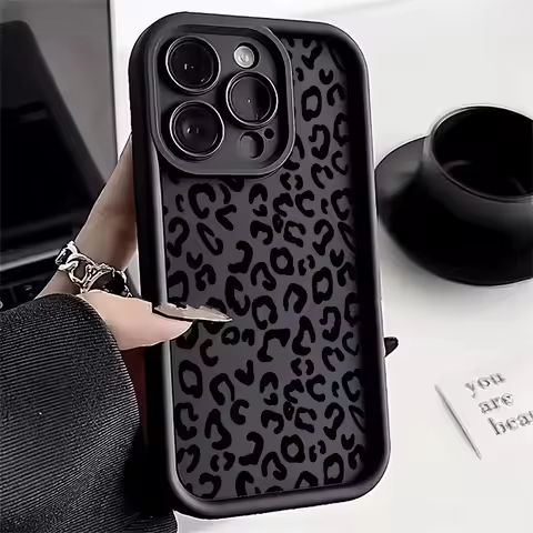 For Realme GT 6 5G Case Black Leopard Print Phone Case For Realme GT 6T Neo 6 SE C67 C65 C55 C53 13 
