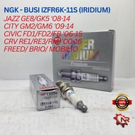 [1 PCS] NGK IZFR6K-11S (IRIDIUM) - Spark Plug Jazz/ City/ Civic/ CRV/ Freed/ Brio/ Mobilio NGK Origi