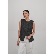 Na-Eun Vest Top | Women's Tweed Vest | Women's Button Top | WOMEN'S VEST | Women's Tank Top Vest | K