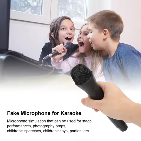 Plastic Prop Mic Prop Mic Prop Microphone Realistic Prop Microphone for Karaoke Dance Shows Practice