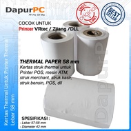 Kertas Thermal Paper 58 x 42 mm Struck Untuk Printer Kasir Zjiang VRtec