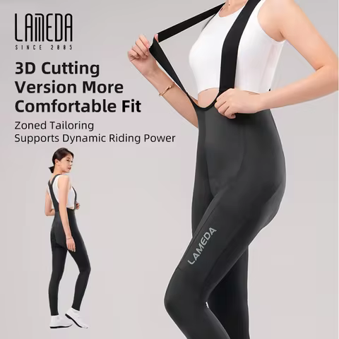 LAMEDA Cycling Bib Pants Elastic Interface Women Summer UPF50+ Breathable High Elastic Shock Absorpt