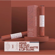 ANAS LIP DUO(ANAS Velvet Matte Liquid Lipstick+ANAS Super Lip Gloss) with Vitamin C+Vitamin E+Olive 