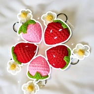 GANTUNGAN Strawberry KNITTED KEYCHAIN/STRAWBERRY KEYCHAIN/MILK COTTON/GIFT GIFT SOUVENIR/CROCHET KNI