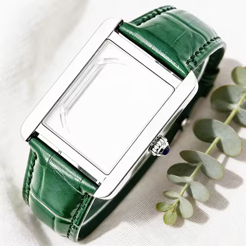 31mm*41mm No logo Rectangle Watch Case Business Gifts For Seiko Quartz Tank Must Cartier Movement Gr