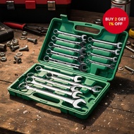 14-8mm24mm,  Kit Sepana Ratchet 14 Keping - Kepala Fleksibel 8mm hingga 24mm untuk Kerja Kereta dan 