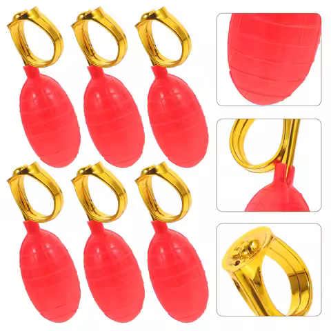 6Pcs Creative Water Spray Ring Prank Party Favors April Fools Day Tricky Ring Funny Performance Prop