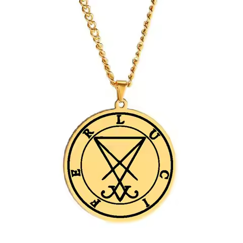 HLSS540 Magical Sigil Of Lucifer Altar Sigil di Lucifero Simbolo Satanico Charm Talisman Amulet Stai