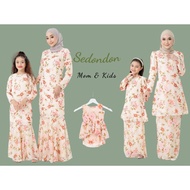 SEDONDON RAYA MOM & KIDS KURUNG MODEN PAYUNG / RIAU PEARL HEAVY CHIFFON (FULL LINING) IN SOFT NUDE