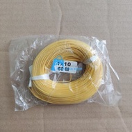 kabel listrik serabut tunggal kecil 1×10 kualitas bagus (harga 1m) - kuning