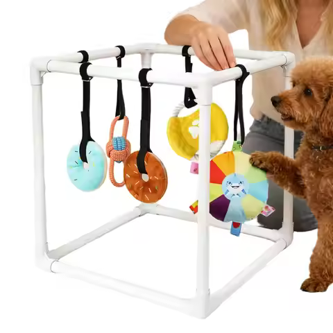 Puppy Play Gym with 5 Hanging Toys Small Dog Playground Assembly Frame Training Tool for Training Te