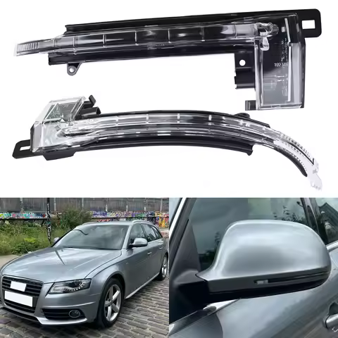 1 Pair Car Rearview Wing Mirror Side Light Indicator Turn Signal Light For Audi A3 8P A4 B8 A5 S5 A6