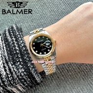 [Original] Balmer 8172L TT-4S Elegance Sapphire Women Watch with Black Dial Silver and Gold Stainless Steel