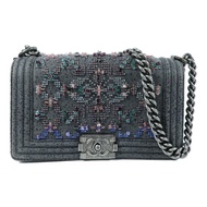 CHANEL Textured Suede Boy 25鏈帶肩背袋