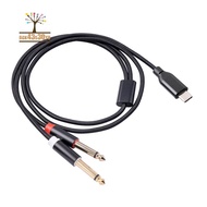 USB C To Dual 6.35Mm Audio Stereo Cable Type C To Dual 6.35Mm Audio Cord for Smartphone Multimedia S