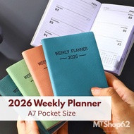 【SG Instock】Year 2026 A7 Mini Pocket Weekly Notebook Planner soft PU cover Daily planner schedule