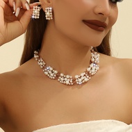 Girls Alloy Jewellery Set Pearl Jewellery Set Pearl Necklace Pearl Earring Set Daily Wear Jewellery 
