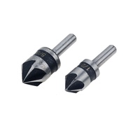 2pcs 5 Flute Countersink Drill Bit HSS 82 Degree Point Angle Chamfer Chamfering Cutter 1/4" Round Sh
