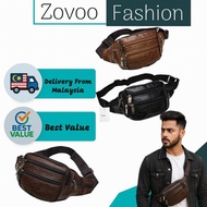 [HAPPY DOODLE]Waist Bag PU Leather Casual Wear Motorcycle Accessories Pouch Bag Men Beg Pinggan Lela