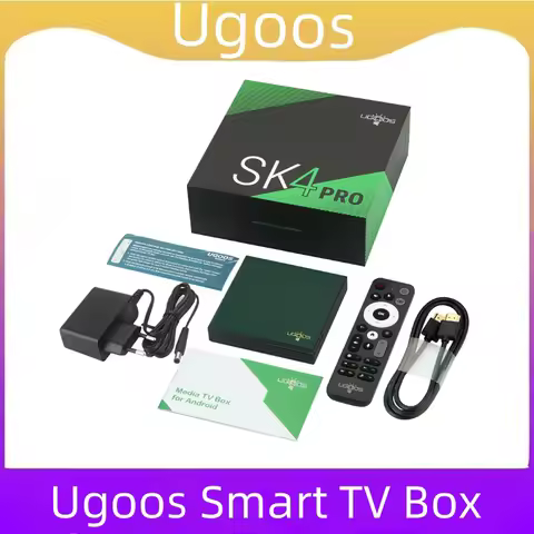 UGOOS SK4 Pro Smart TV BOX Android14 Amlogic S905X5M-K 4G 64G BT5.4 Set Top Box LPDDR4 AI-SR AV1 HDR