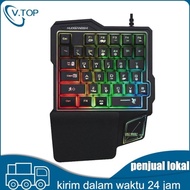 marsnetsore Nippy Keyboard Gaming, Keyboard Mekanikal Satu Tangan RGB