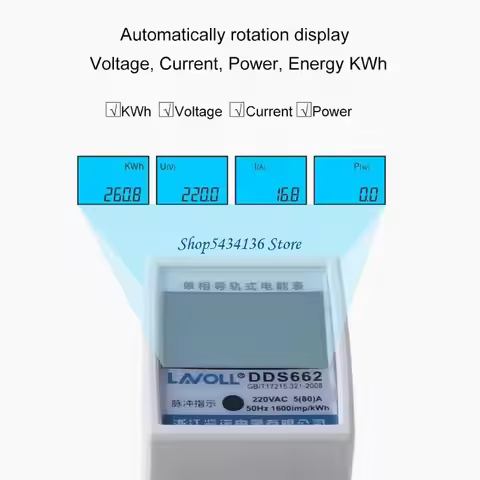 H7ED DIN-rail Type Single Phase Energy Meter Kilowatt Hour kwh Power Meter