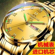 Genuine Swiss automatic mechanical watch men s luminous waterproof double calendar stainless steel men s watch couple wa