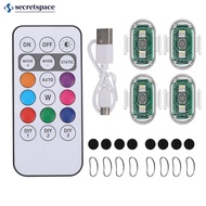 SECRETSPACE Motorcycle LED Strobe Light Flash Wireless Remote Control Anti-collision Warning Lamp Wa