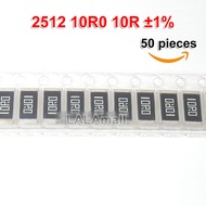 50ชิ้นตัวต้านทานชิป SMD 2512 10R0 1% 1W 10ohm 10R ความต้านทานคงที่