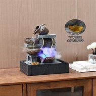 S/💲OIMGLight Luxury Water Fountain Living Room TV Cabinet Circulating Water Feng Shui Wheel Office Desktop Landscape Dec