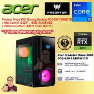 *CLEARANCE STOCK* Acer Predator Orion 3000  PO3-650-13400W11 i5-13400F 16GB  1TB SSD RTX4070 RTX 407