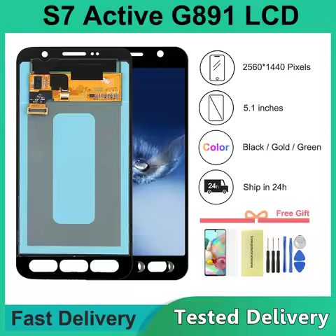 5.1'' For AMOLED For Samsung s7 Active LCD SM-G891A Display Touch Screen Digitizer Assembly For SAMS