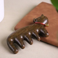 Hot Sale-Green Sandalwood Cartoon Cat Massage Comb Cute Bell Comb Anti-Static Solid Wood Comb Gift f