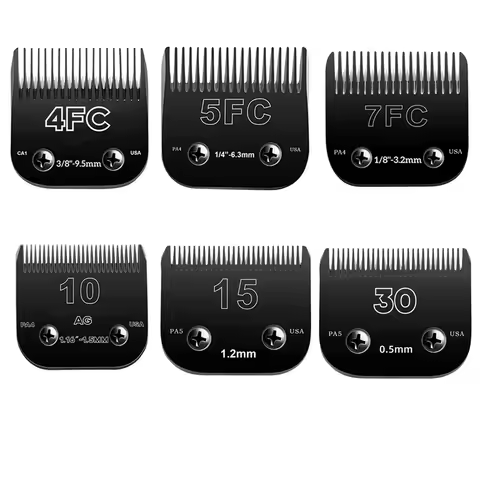 4FC#5FC#7FC#10#15# Black Blade Dog Grooming,Detachable Pet Clipper Blade, Made of Stainless Steel Bl