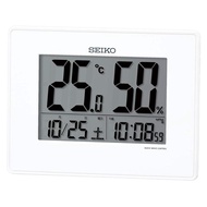 Seiko Clock Desktop clock Alarm clock Wall clock Radio wave Digital Calendar Temperature and humidity display White Body size: 12.7×16.5×2.6cm SQ798W