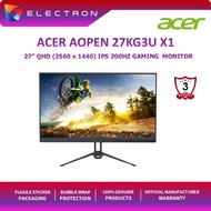 Acer Aopen 27KG3U X1 27'' WQHD 200Hz Gaming Monitor ( HDMI, DP, 3 Yrs Wrty )