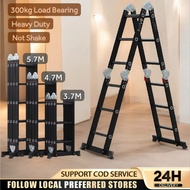 Heavy Duty Foldable Ladder Tangga Lipat Tinggi Multipurpose Aluminium Folding Double Sided Ladder 12