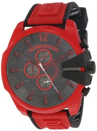 Diesel Mega Chief Chronograph Red Silicone Watch Multi One Size