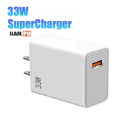 33W Supercharger Fast Charger Wall USB Charger Travel Universal QC5.0 USB Adapter w/ Type-C Cable