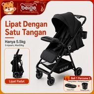 Stroller Baby Foldable 2 way Cabin Size Lightweight Adjustable Travel Bayi Stroller Max 60kg