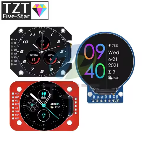 TFT Display 1.28 Inch TFT LCD Display Module Round RGB 240*240 GC9A01 Driver 4 Wire SPI Interface 24