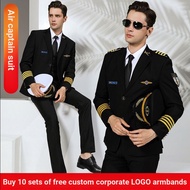 [Quick Shipment] New Arrival Aviation Shirt Workwear Uniform Male Pilot Air Suit Air Captain Suit Ja