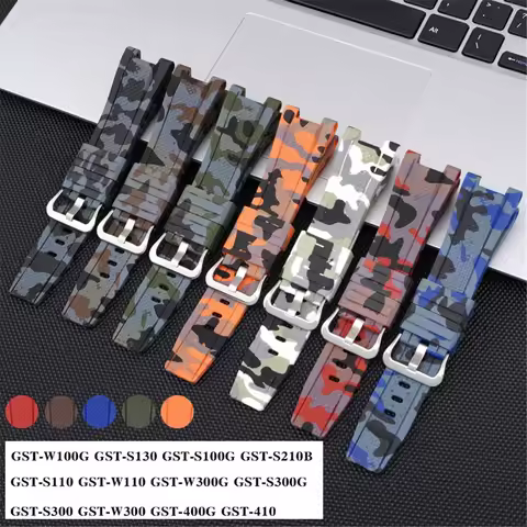 Resin Strap for Casio G-Shock GST-W300 GST-S300 GST-S210B GST-S110 GST-W110 Men Replace Camouflage R