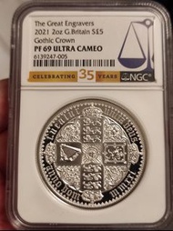 2021年英國哥特體克朗 2安士精鑄銀幣